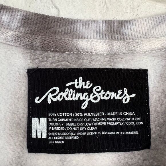 THE ROLLING STONES Sweatshirt Womens Size Medium Tie Die Logo Tongue Crew Neck - Picture 11 of 11